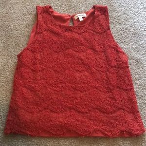 Red Lace Tank Top